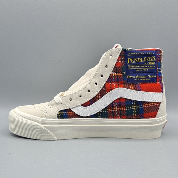 New Vans x Pendleton Sk8-Hi Top 38 DX Anaheim Factory Royal Stewart Tartan - Picture 3 of 9